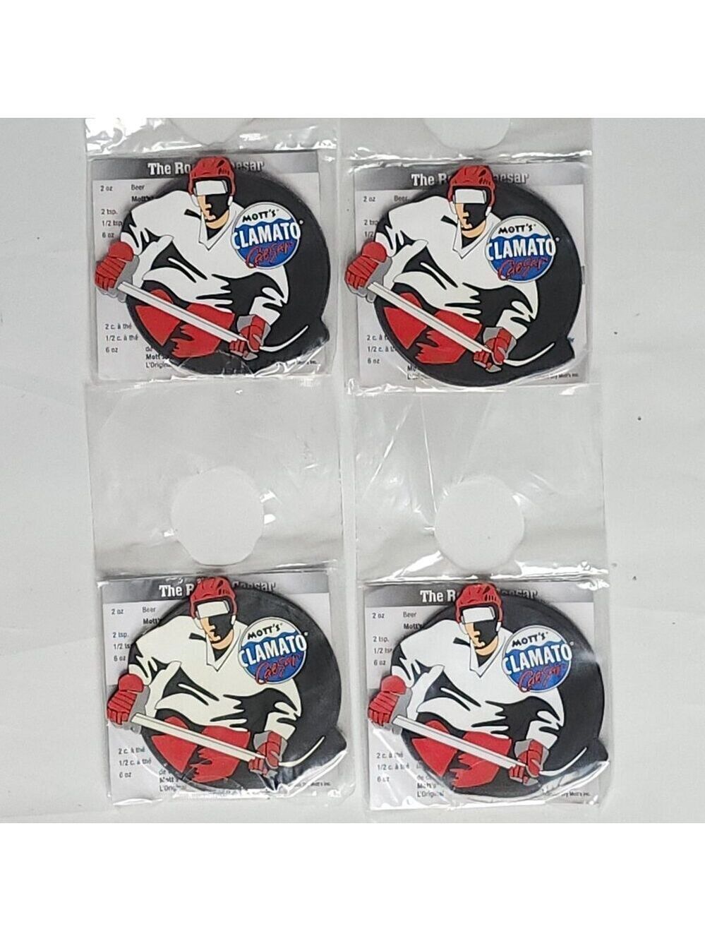 RARE Mott's Clamato Caesar Coaster Lot of 4 BNIP Hockey Player